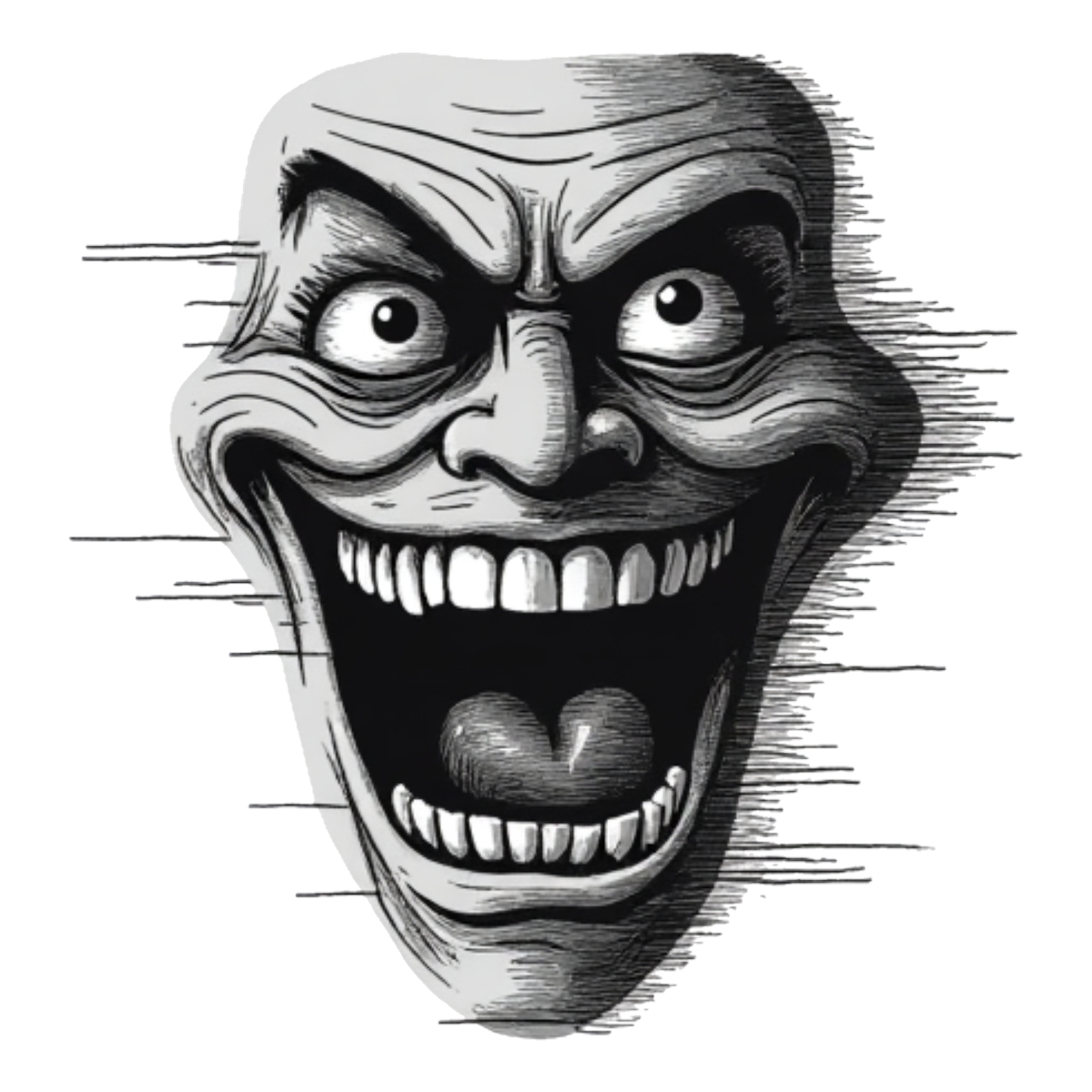 Troll face transparent background – Outline Icon