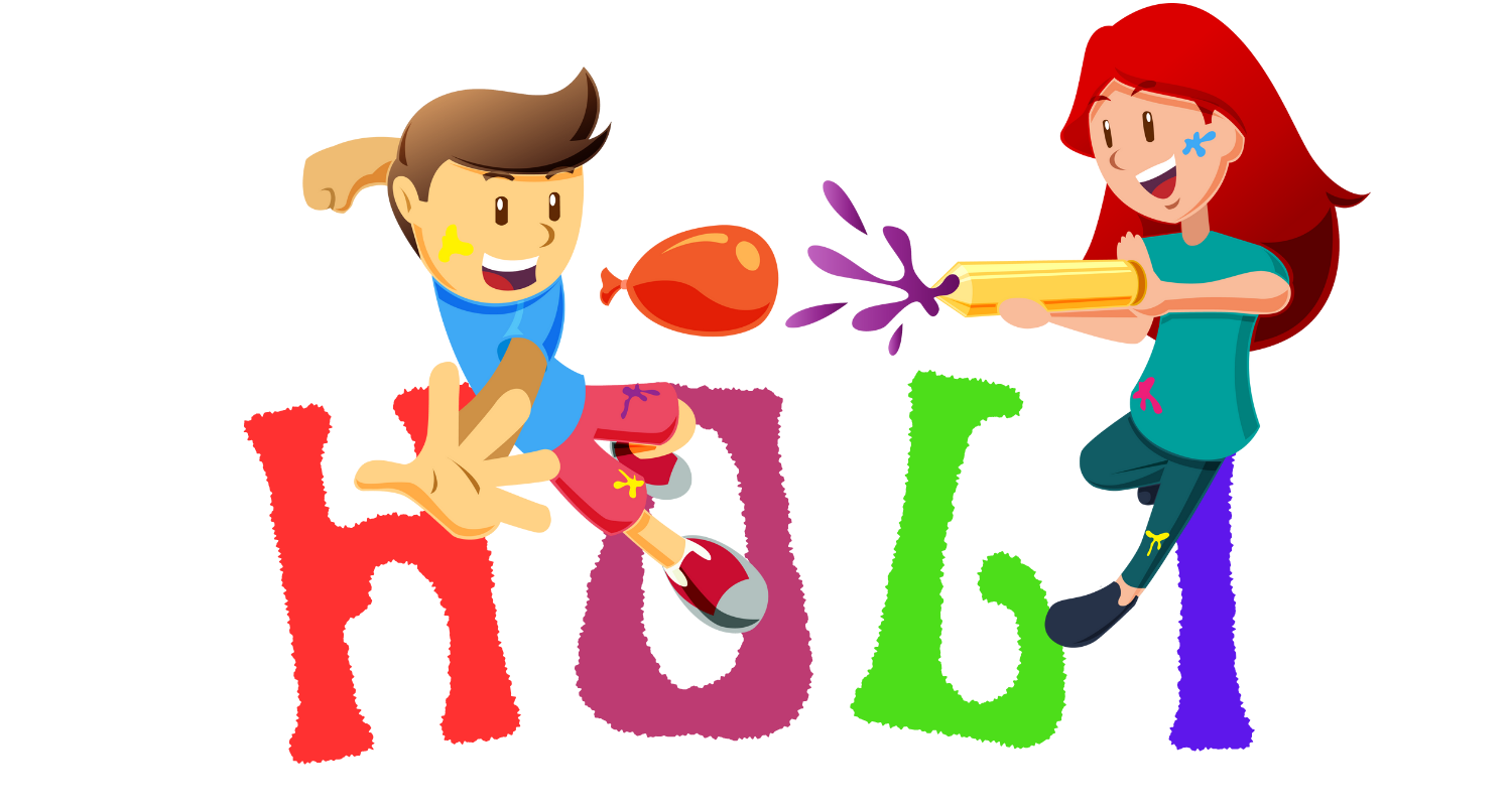 Holi hai hindi text with pichkari png