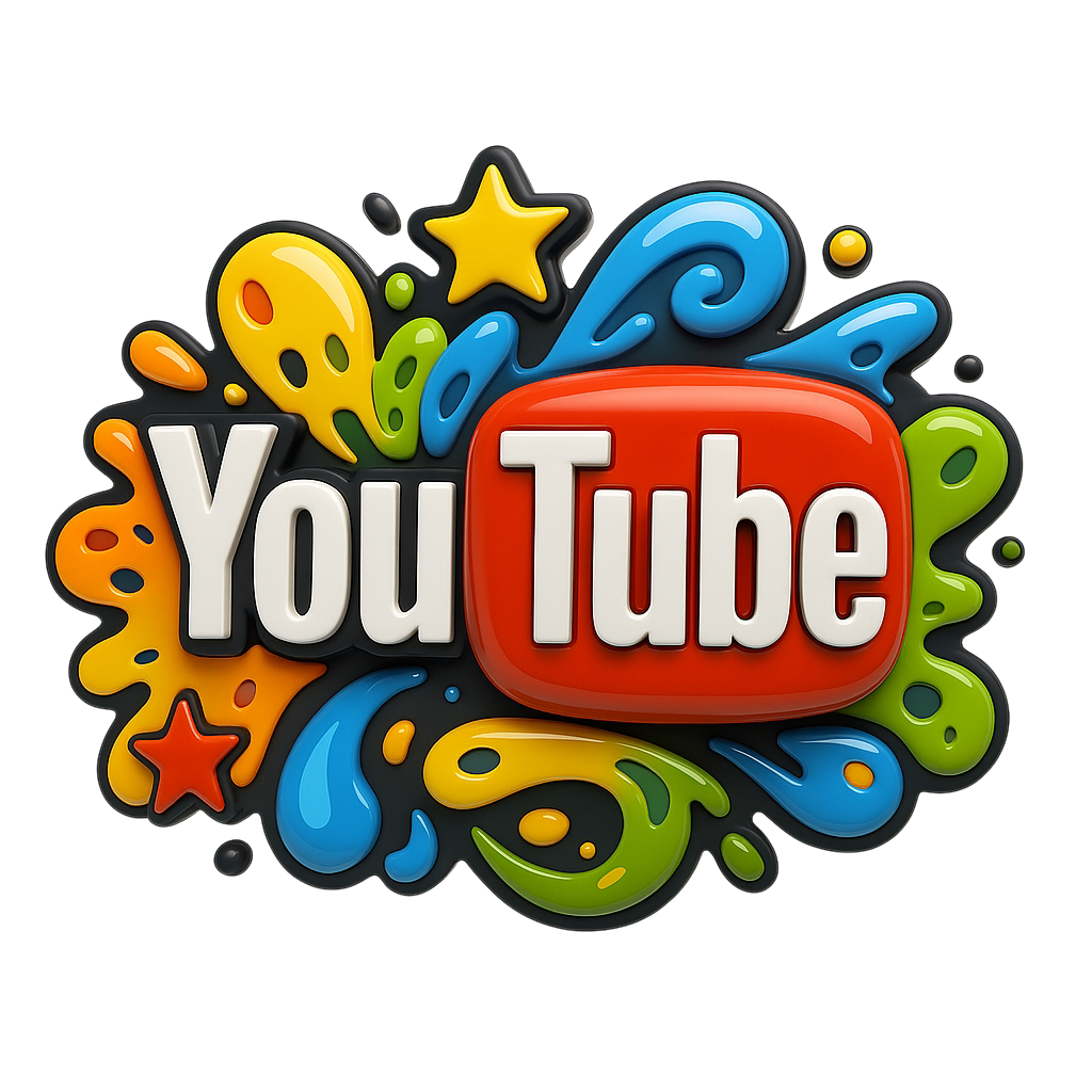 3D YouTube Logo Clipart PNG