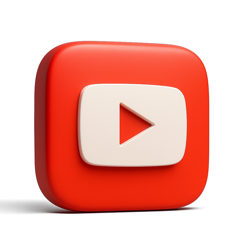 3D YouTube Logo HD PNG