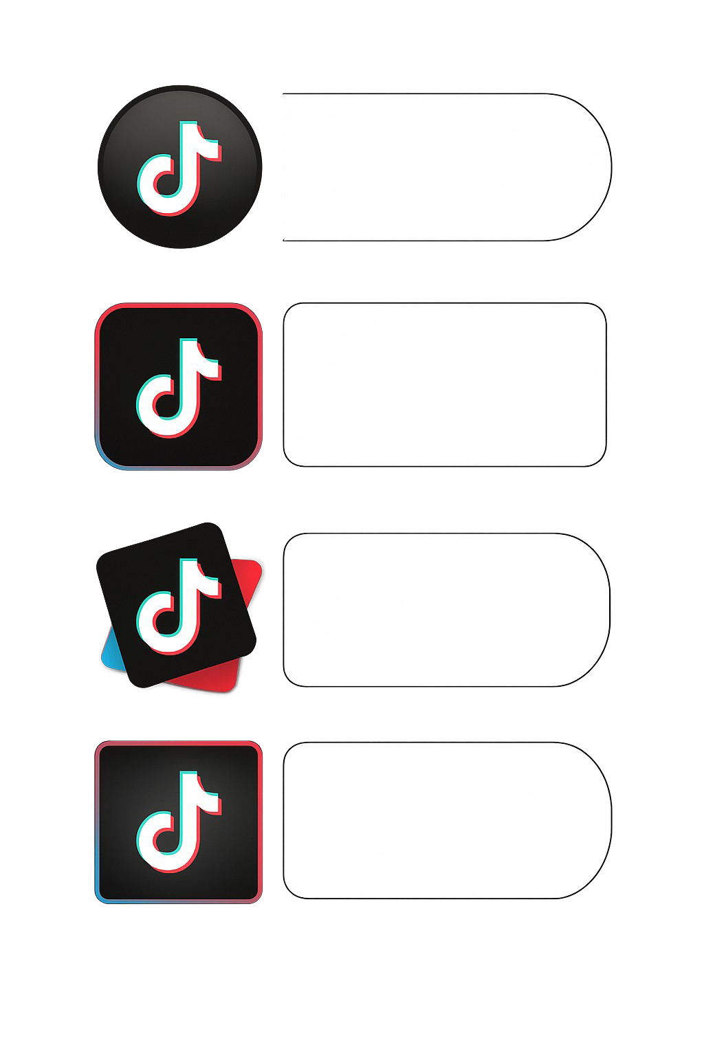 Tiktok Logo Circular Neon Style With Label Space HD