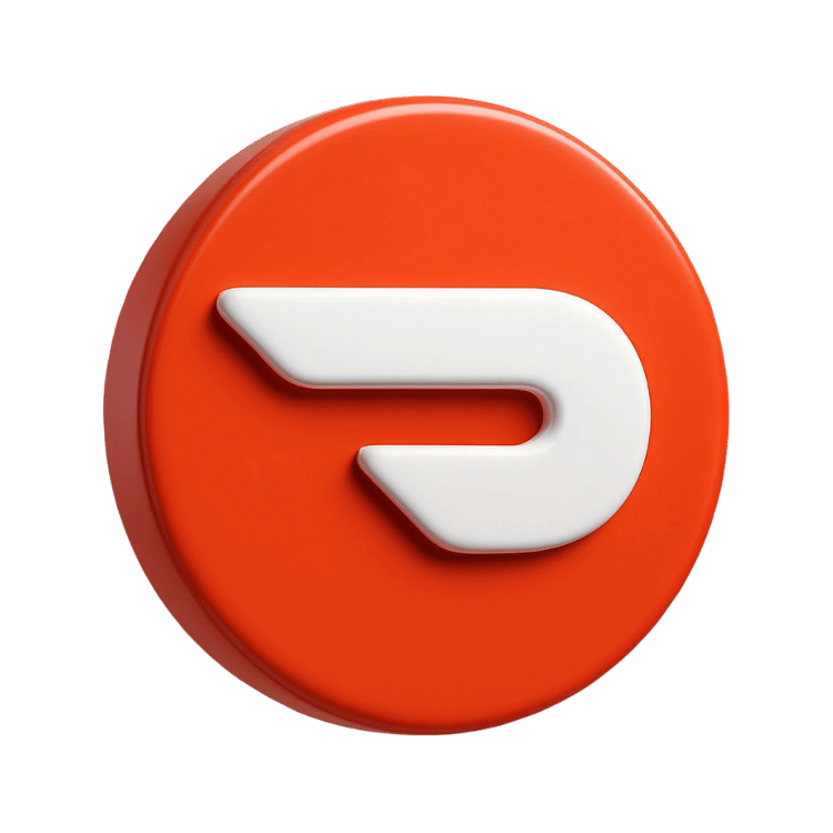 Doordash 3D Logo Clipart PNG