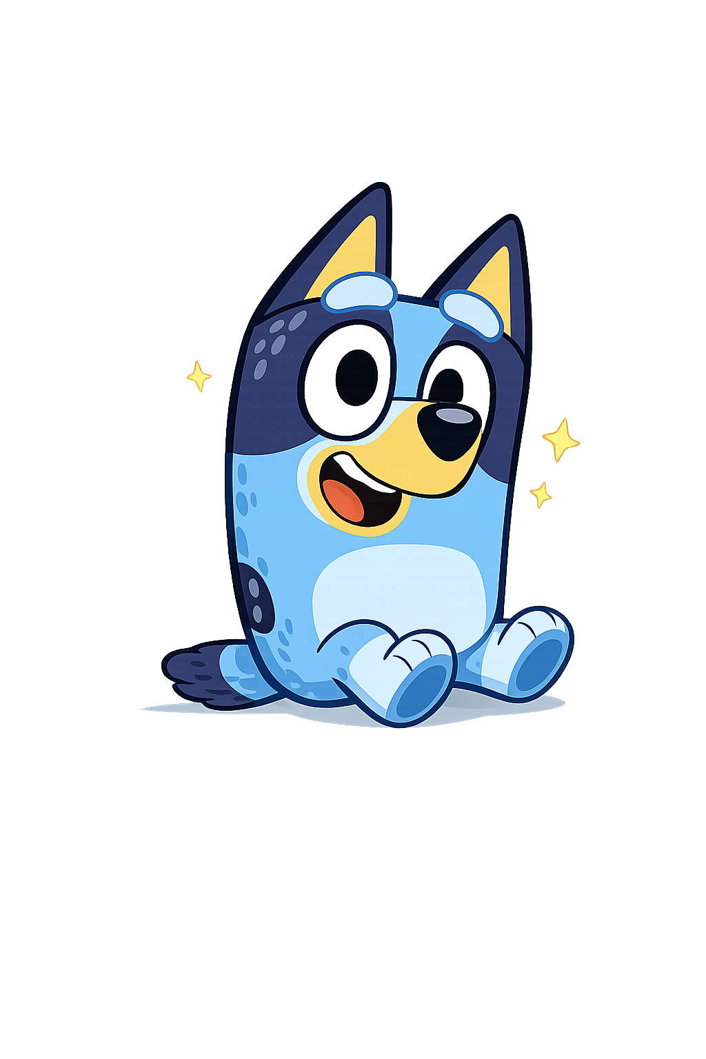 Bluey Eating Food, Adorable Expression, Cartoon Style, Transparent Background PNG Clipart