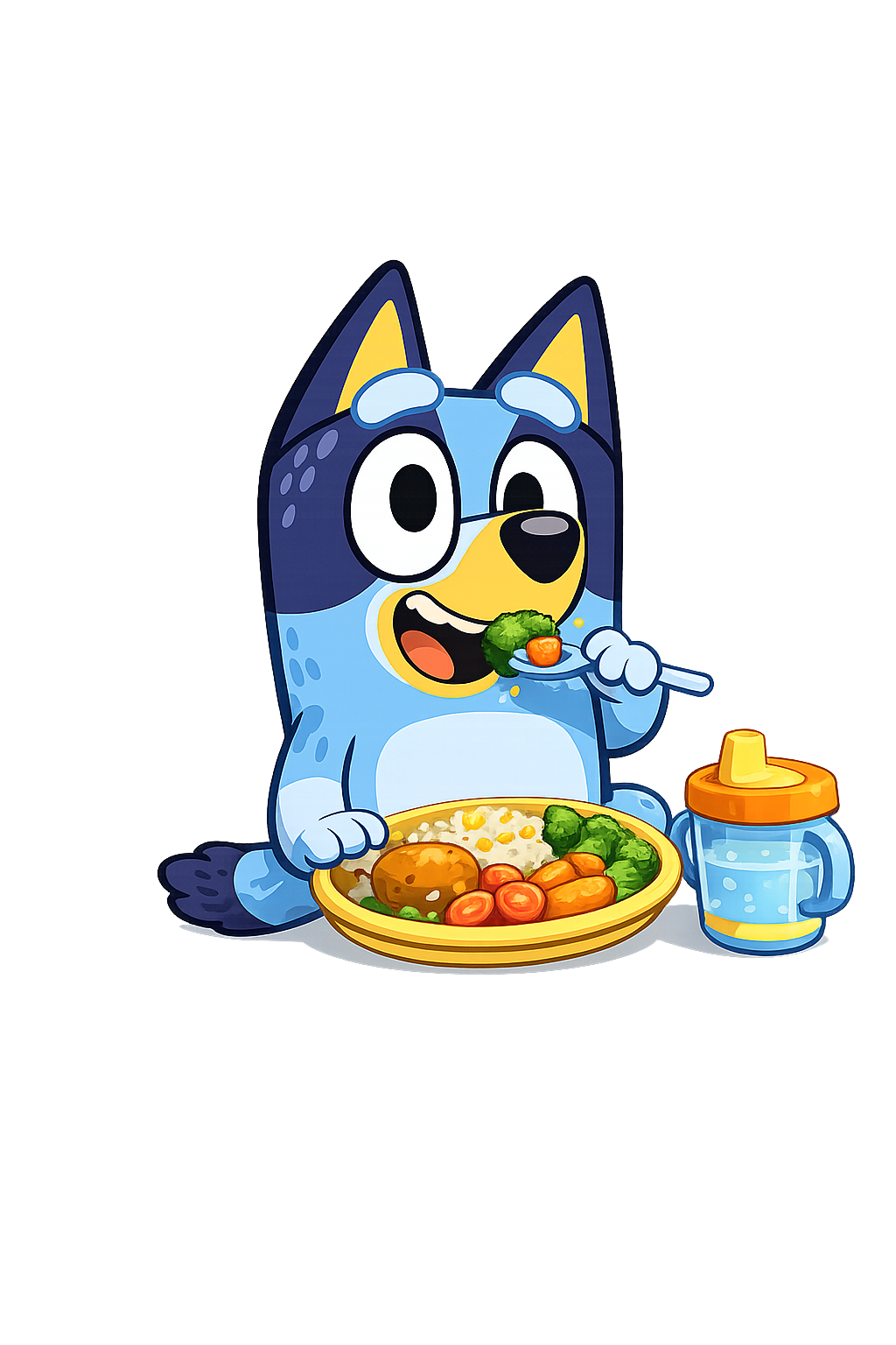 Bluey Going To School With Backpack, Walking Pose, Transparent Background PNG Clipart