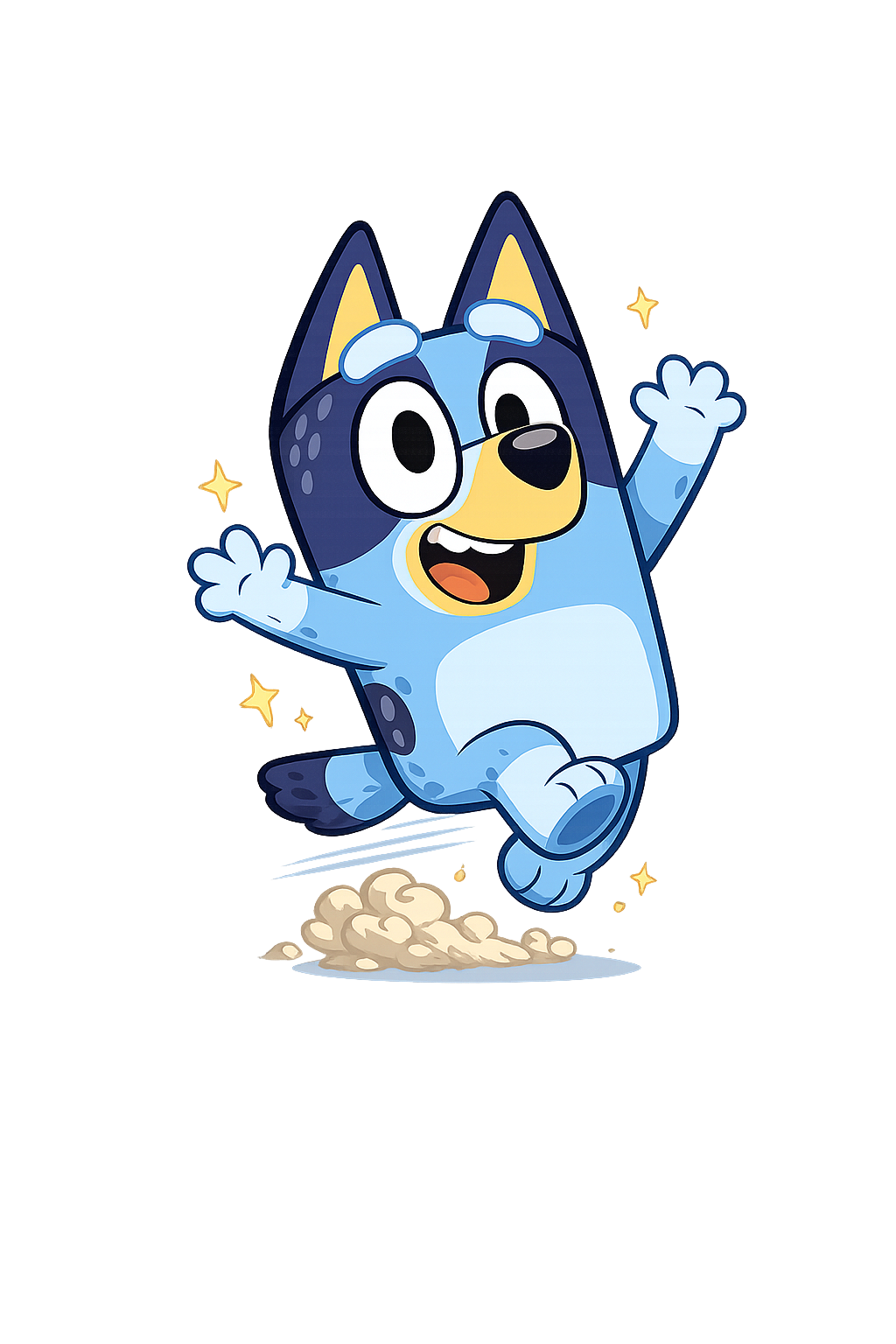 Bluey Sitting On The Floor, Cute Pose, Transparent Background PNG Clipart