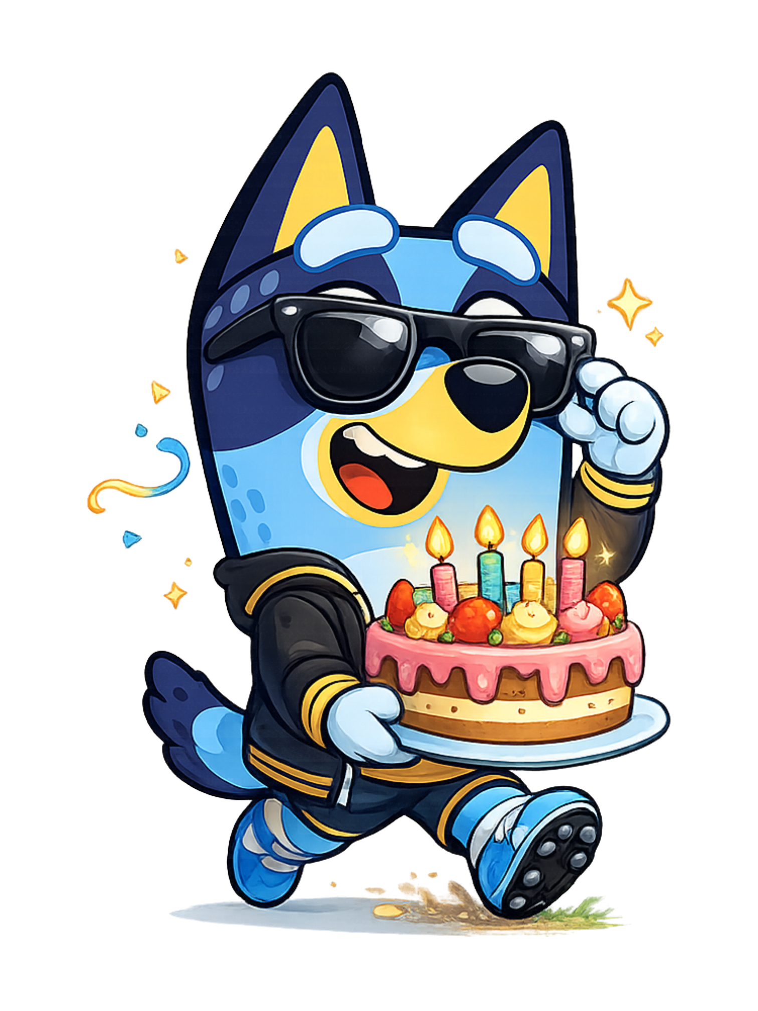 Bluey Wearing Sunglasses, Cool Style, Transparent Background PNG Clipart