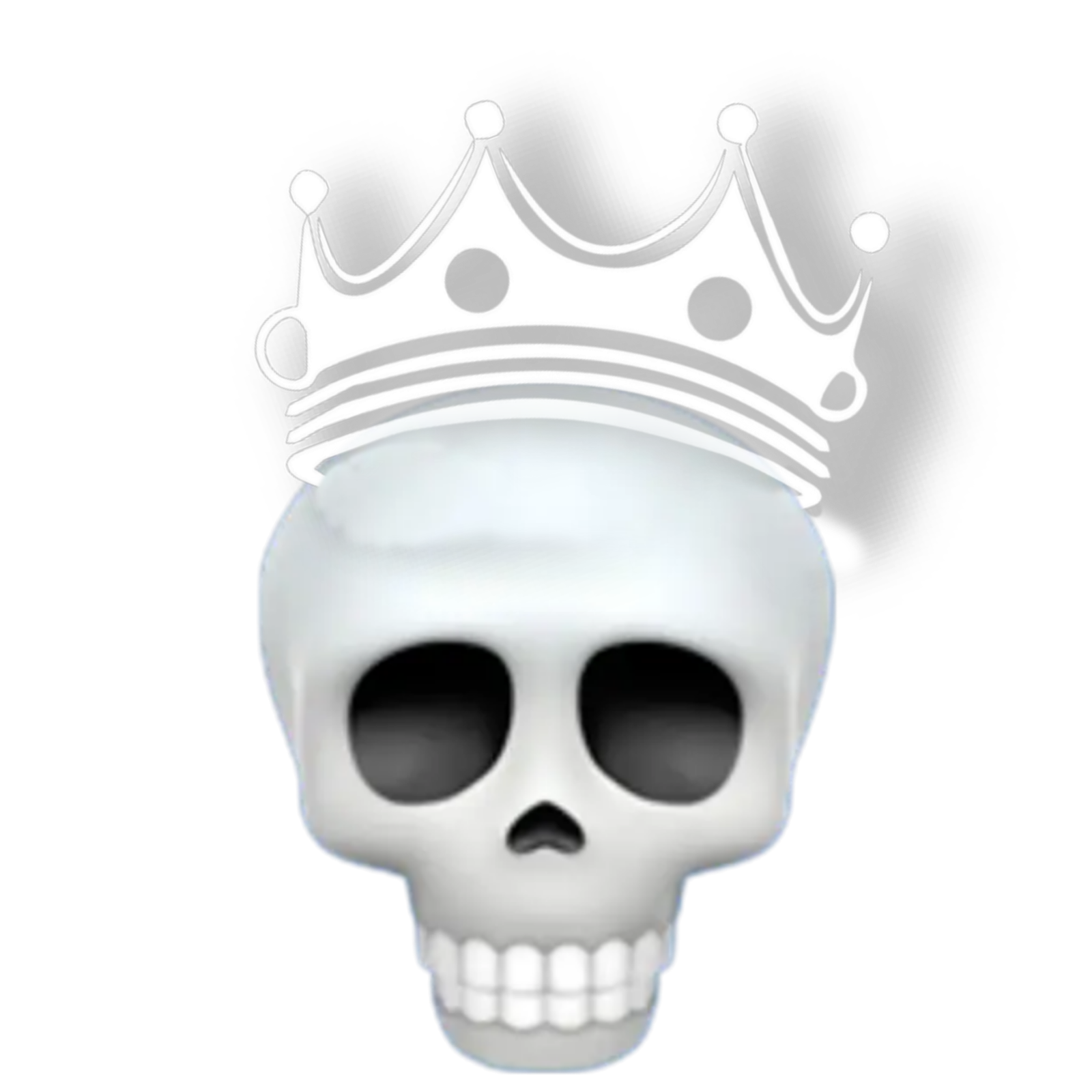 Crown Skull PNG – White Royal Crown Skeleton Transparent Image