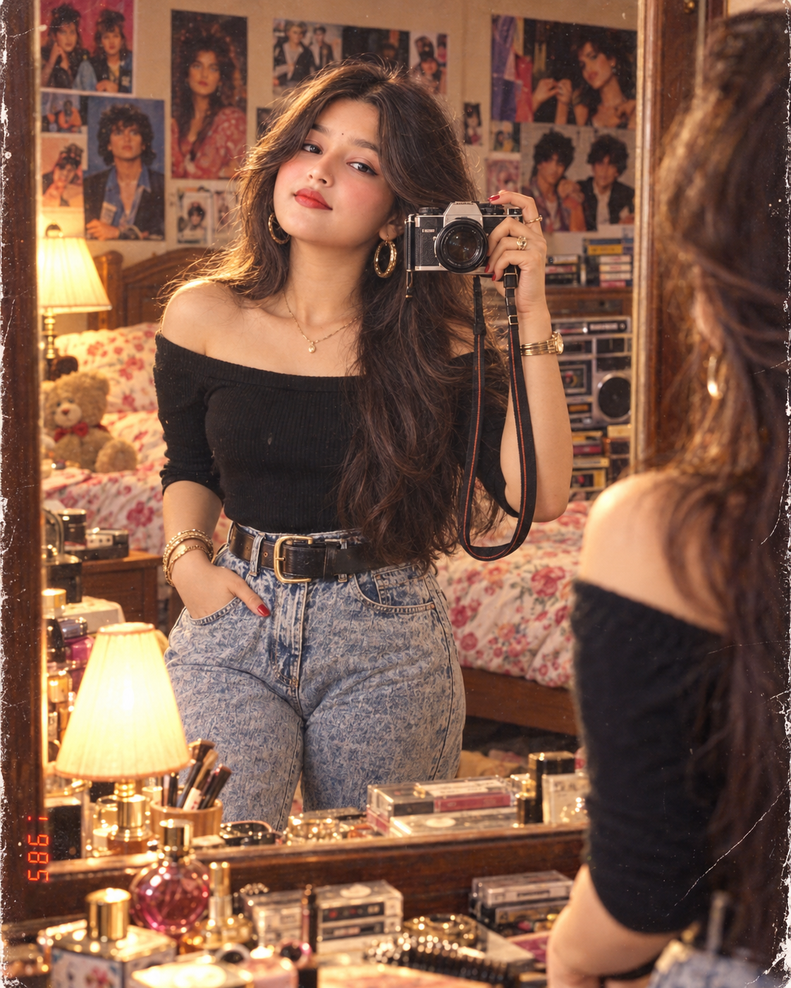 1980s Mirror Selfie: How to Create a Vintage Retro AI Image 1 1980 Prompt category icon