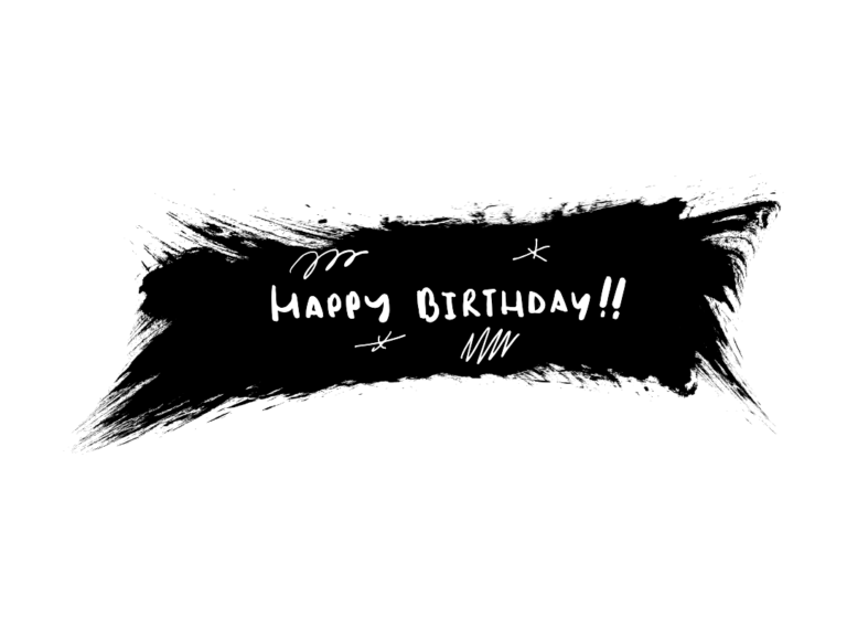 white doodle birthday png Free Download — Handwritten Happy Birthday