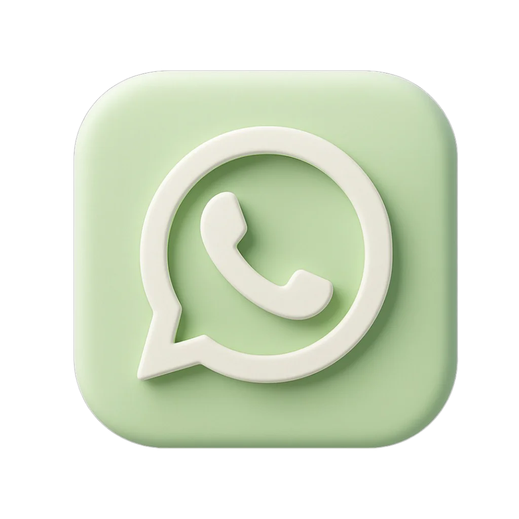 3D WhatsApp logo transparent background PNG image