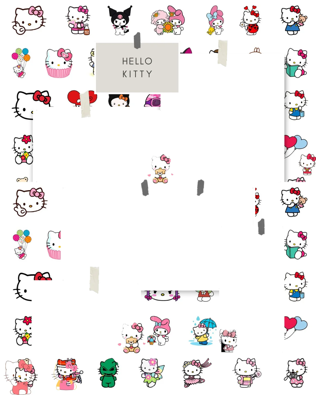 Hello kitty photo frame cartoon png