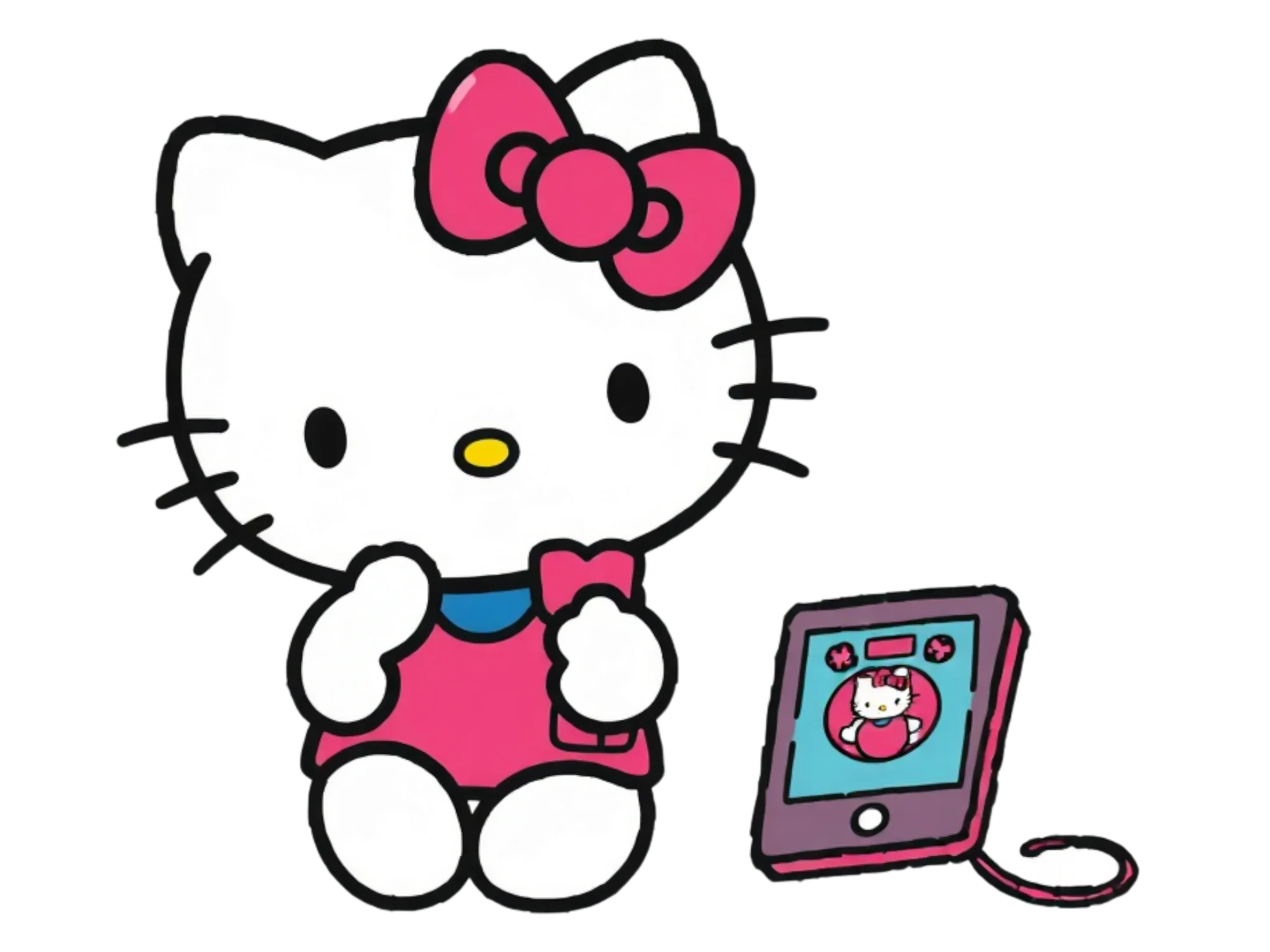 Hello Kitty with Phone Clipart PNG Image