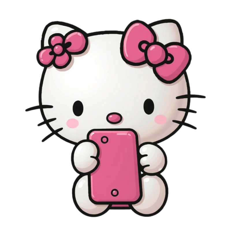 Hello kitty with phone