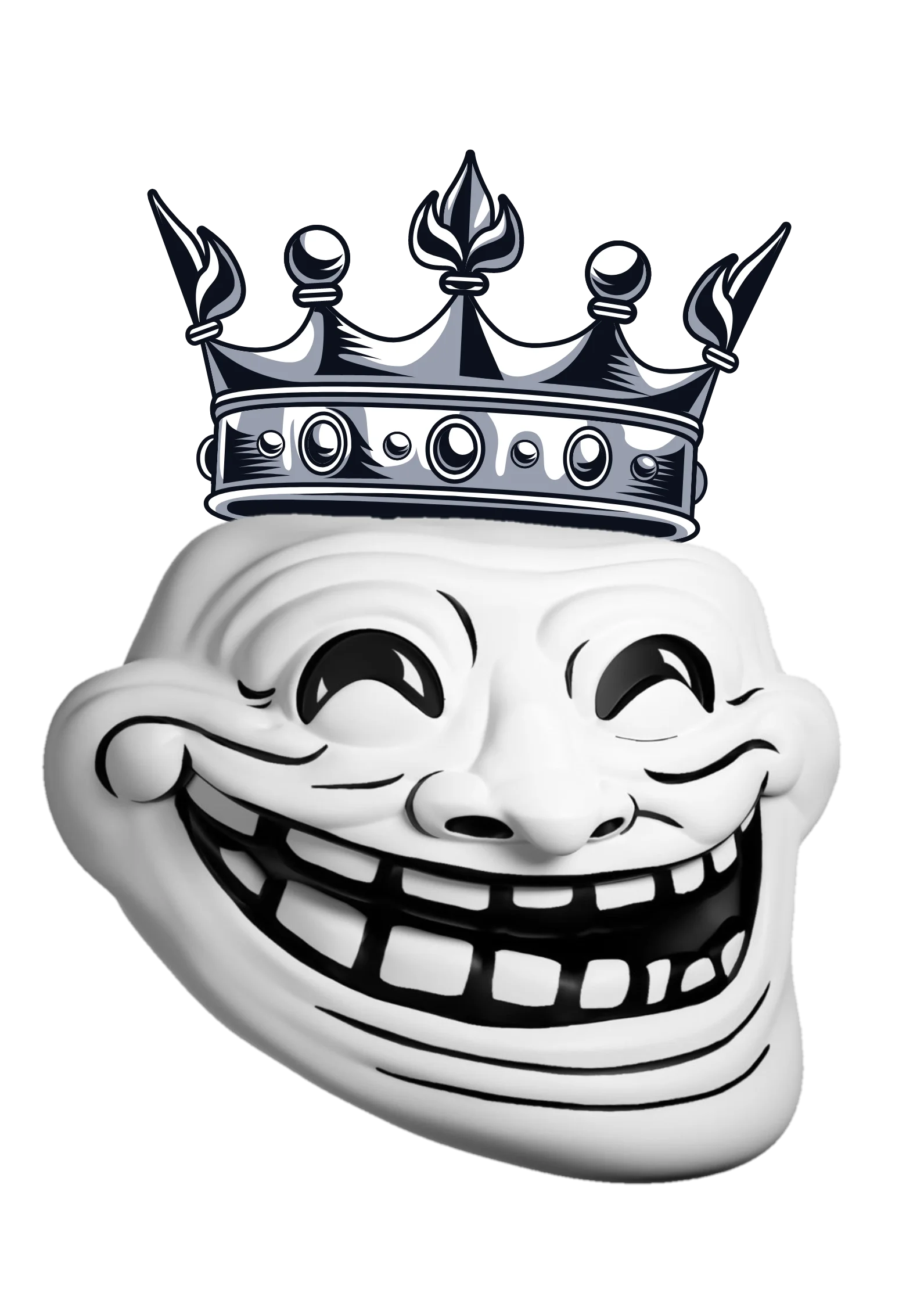 Troll Face White PNG Image