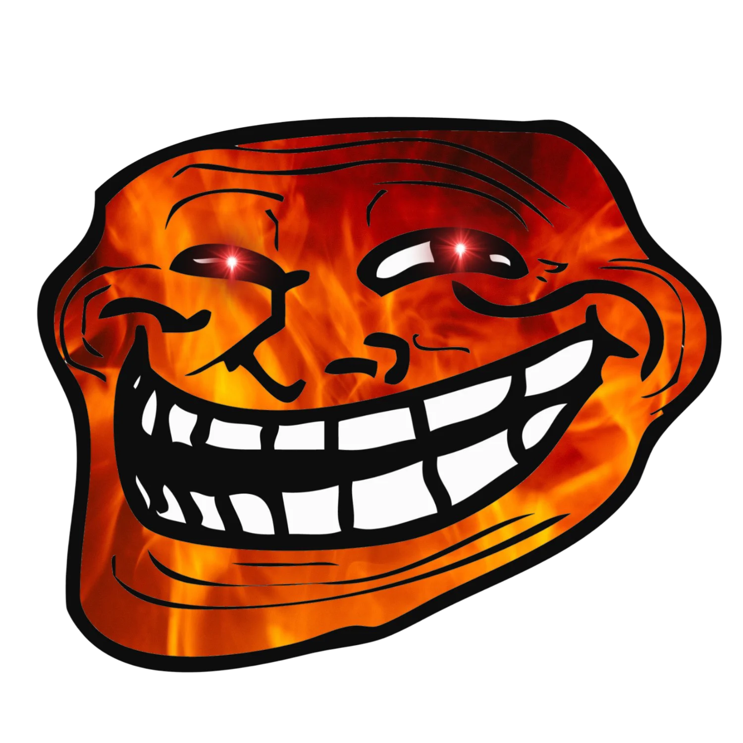 Fire Troll Face Clipart PNG Image