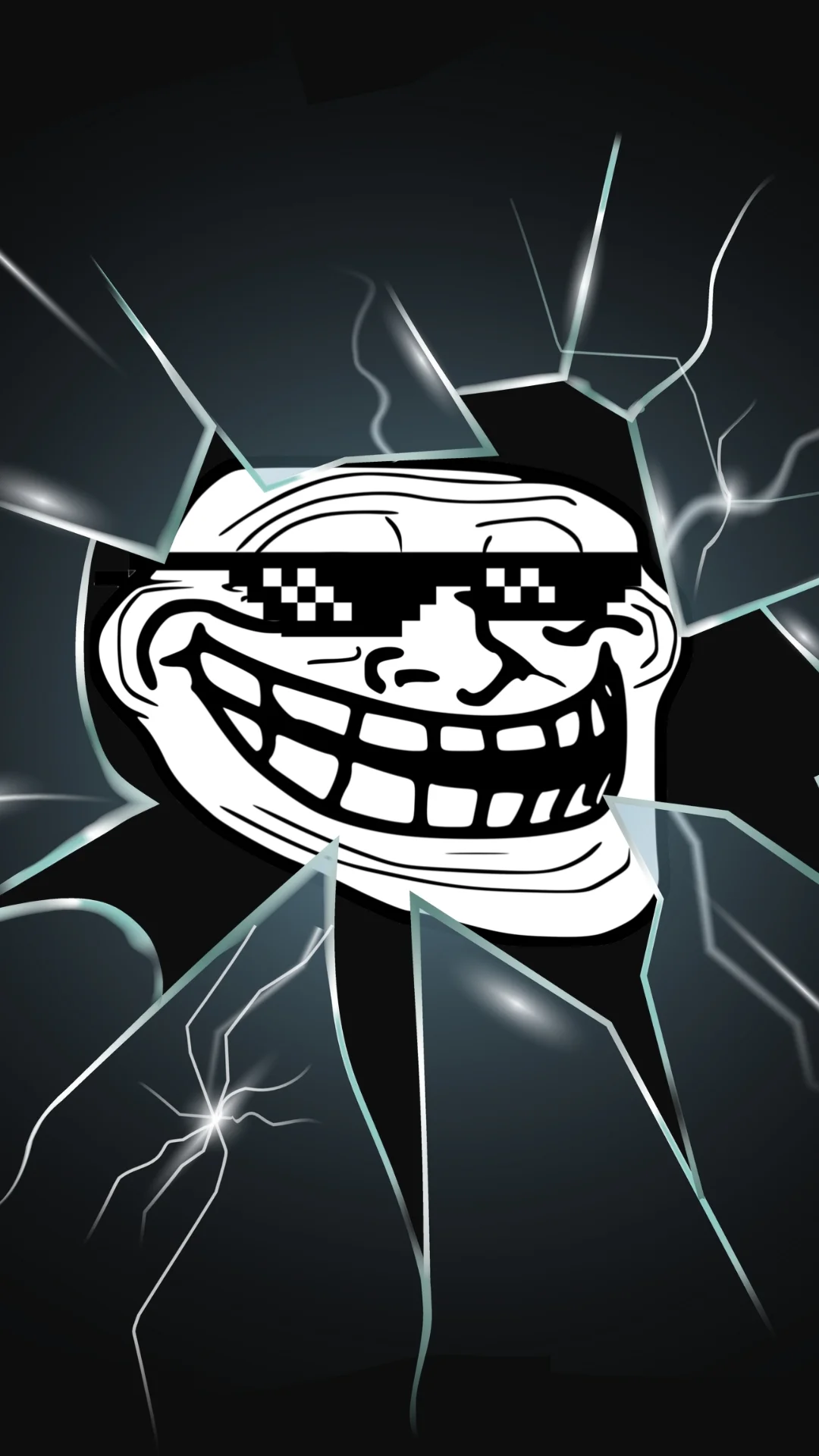 Troll Face Black Wallpaper Free PNG Image