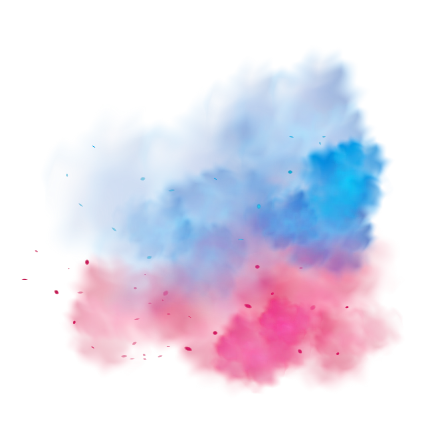 Blue and pink Holi powder explosion PNG image