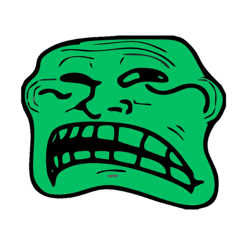 Green Troll Face PNG Image