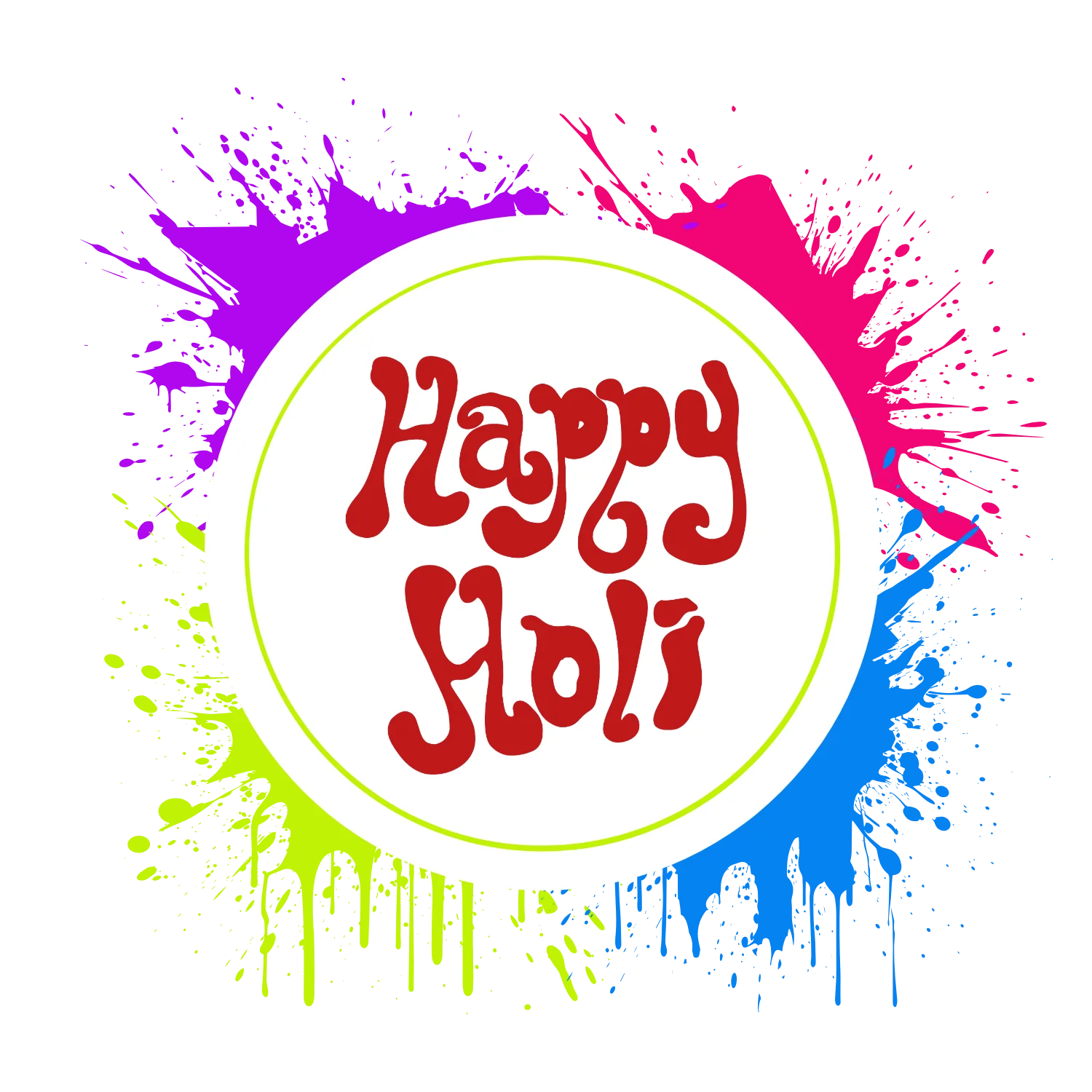 Colorful Holi PNG image for festive designs