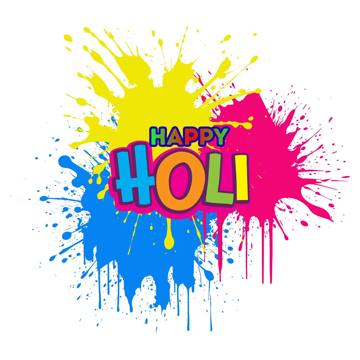 Colorful Holi PNG images for festive designs