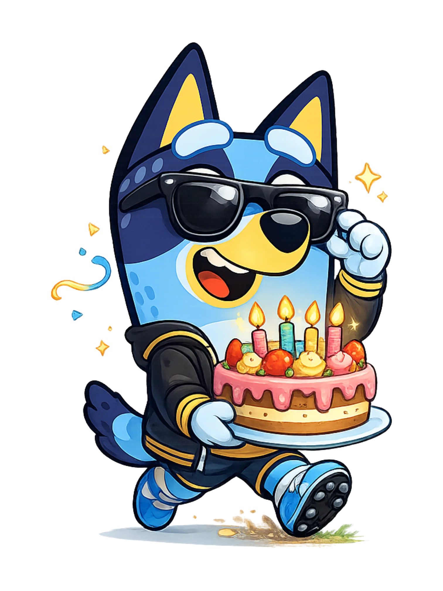 Bluey Wearing Sunglasses, Cool Style, Transparent Background PNG Clipart PNG