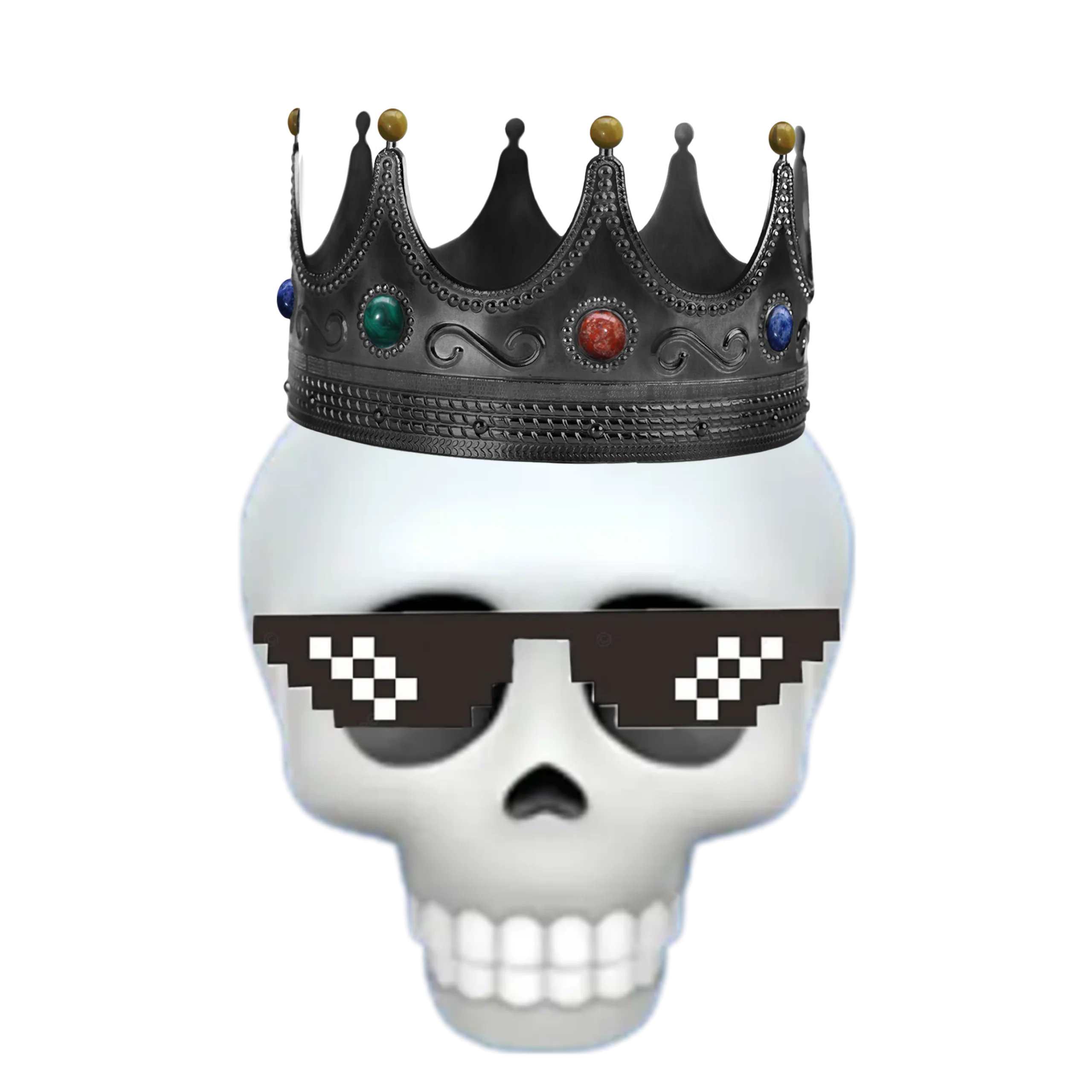 Crown Skull PNG – Royal King Skeleton Transparent Image