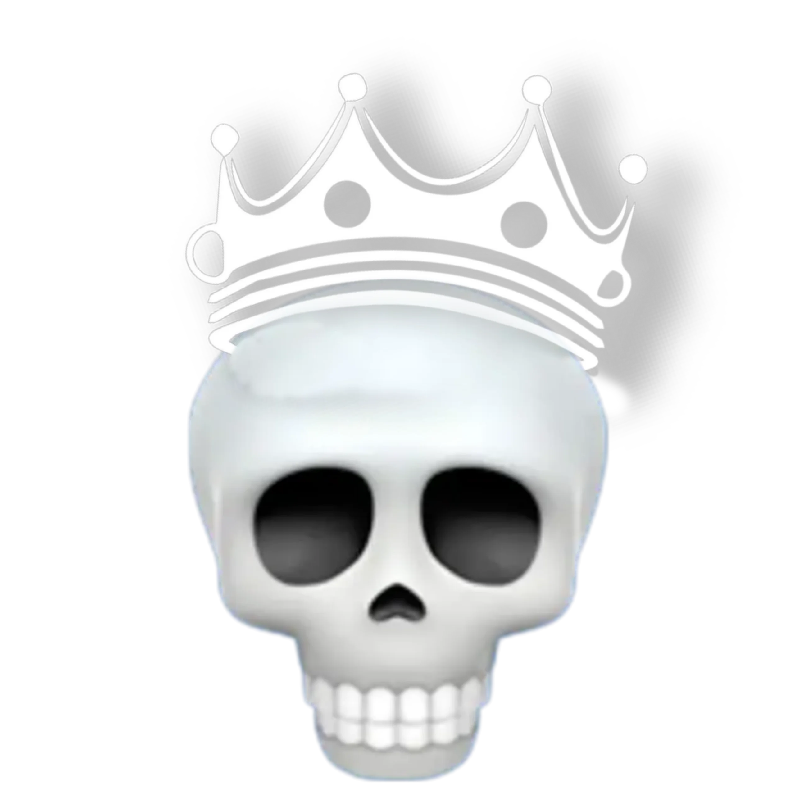 Crown Skull PNG – White Royal Crown Skeleton Transparent Image