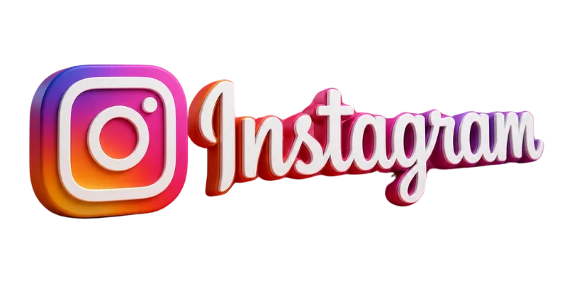 3D Instagram logo with a transparent background, perfect for various uses.