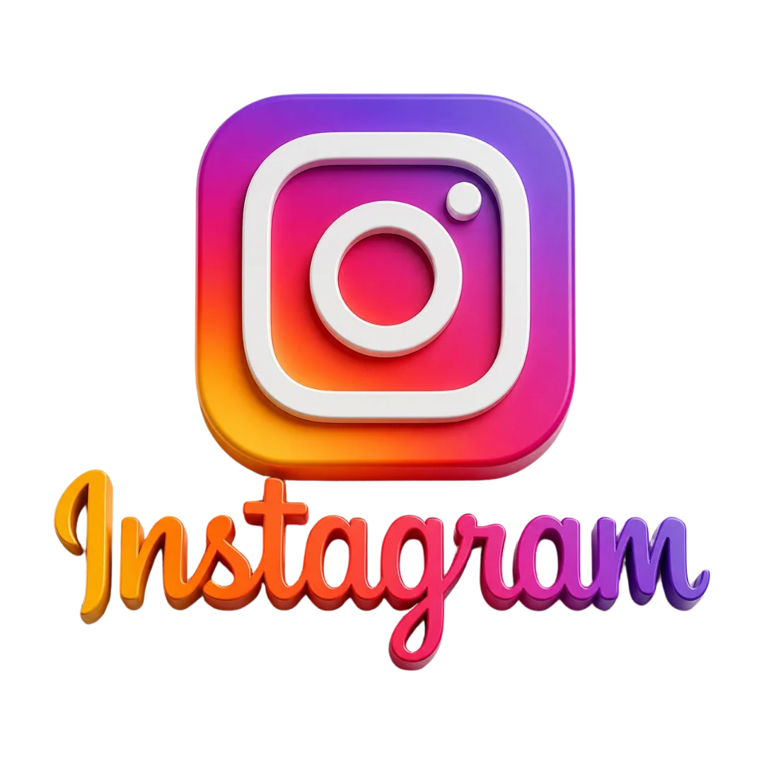 3D Instagram logo in transparent PNG format for easy use.