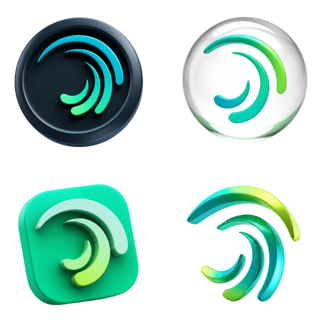 Collection of Alight Motion 3D Logo Designs in PNG format.