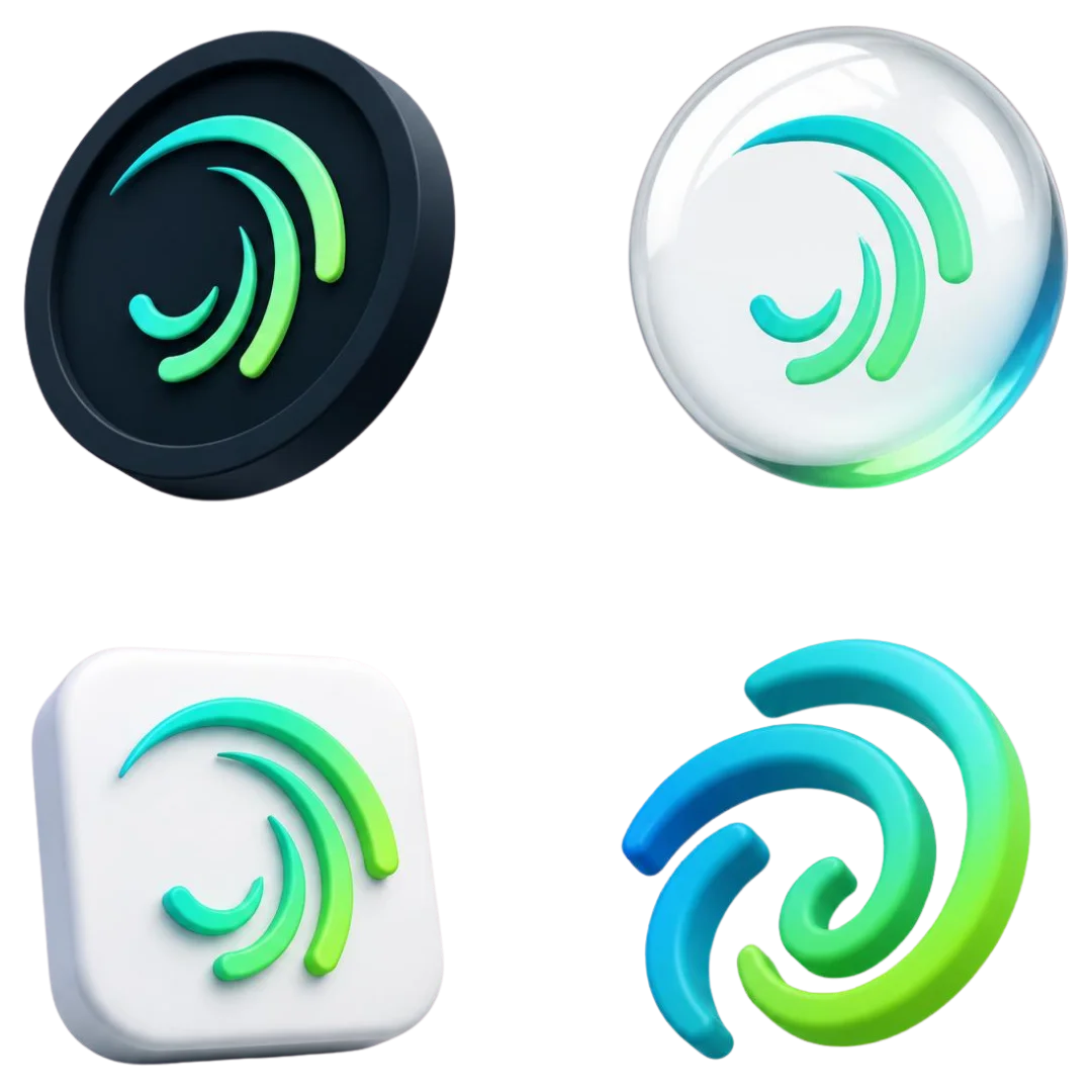 Transparent Alight Motion Colorful 3D Logo PNG for graphic use.