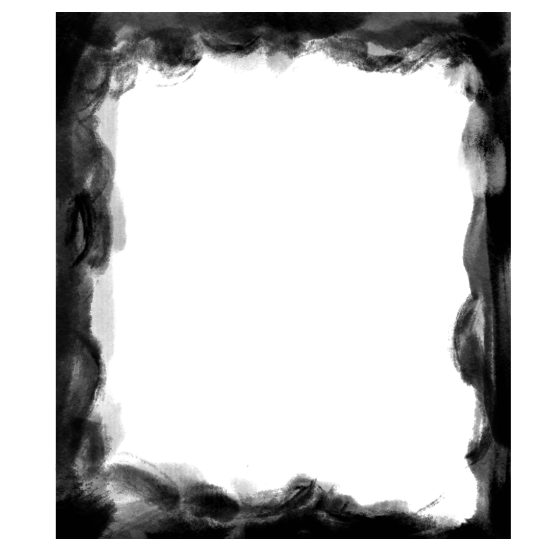 Black rectangular shadow frame PNG on a transparent background.