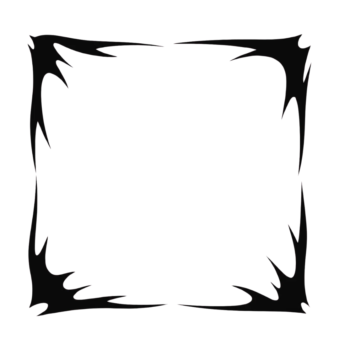 Black torn edge shadow frame PNG for graphic design use.