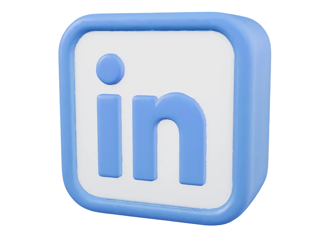 Blue 3D rounded square icon of the LinkedIn logo in PNG format.