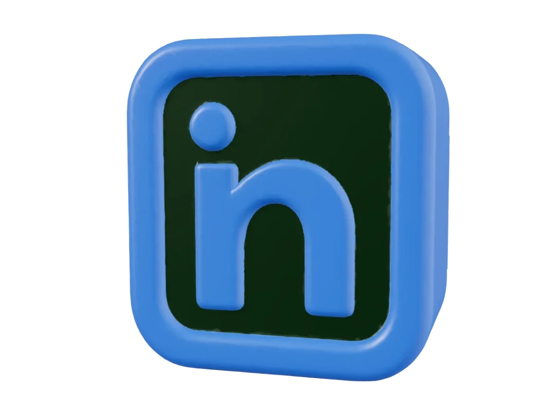 Blue 3D square icon of the LinkedIn logo in PNG format.