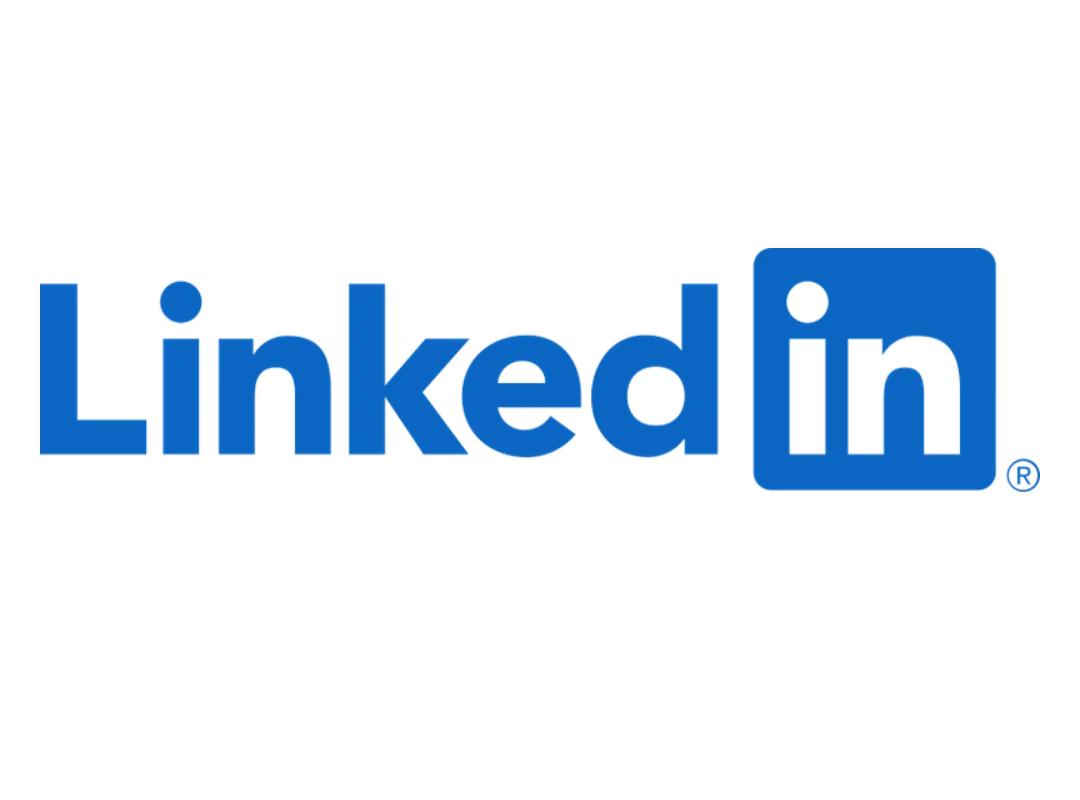 Official LinkedIn blue wordmark logo in transparent PNG format.