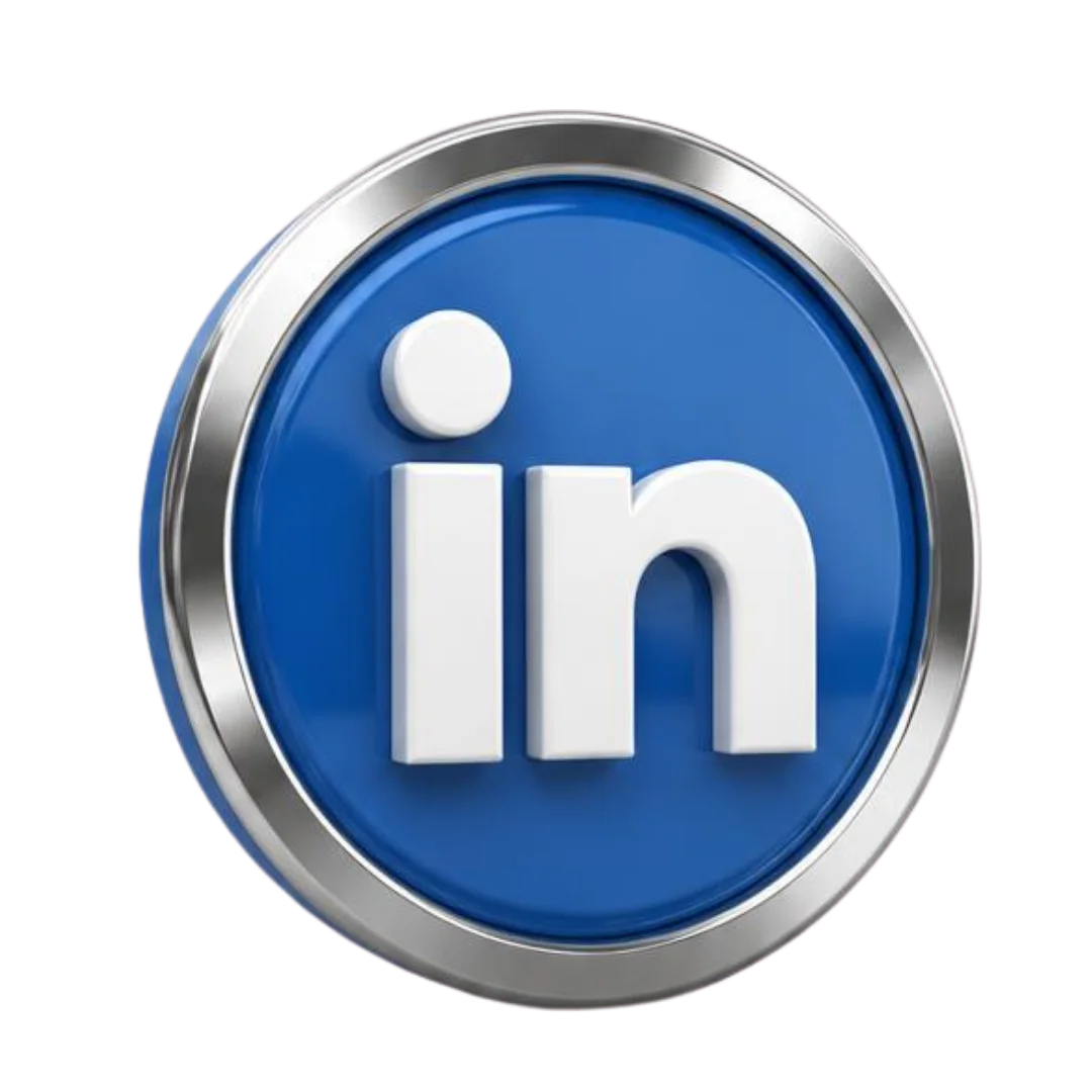 Wooden 3D hexagon icon of the LinkedIn logo in transparent PNG.