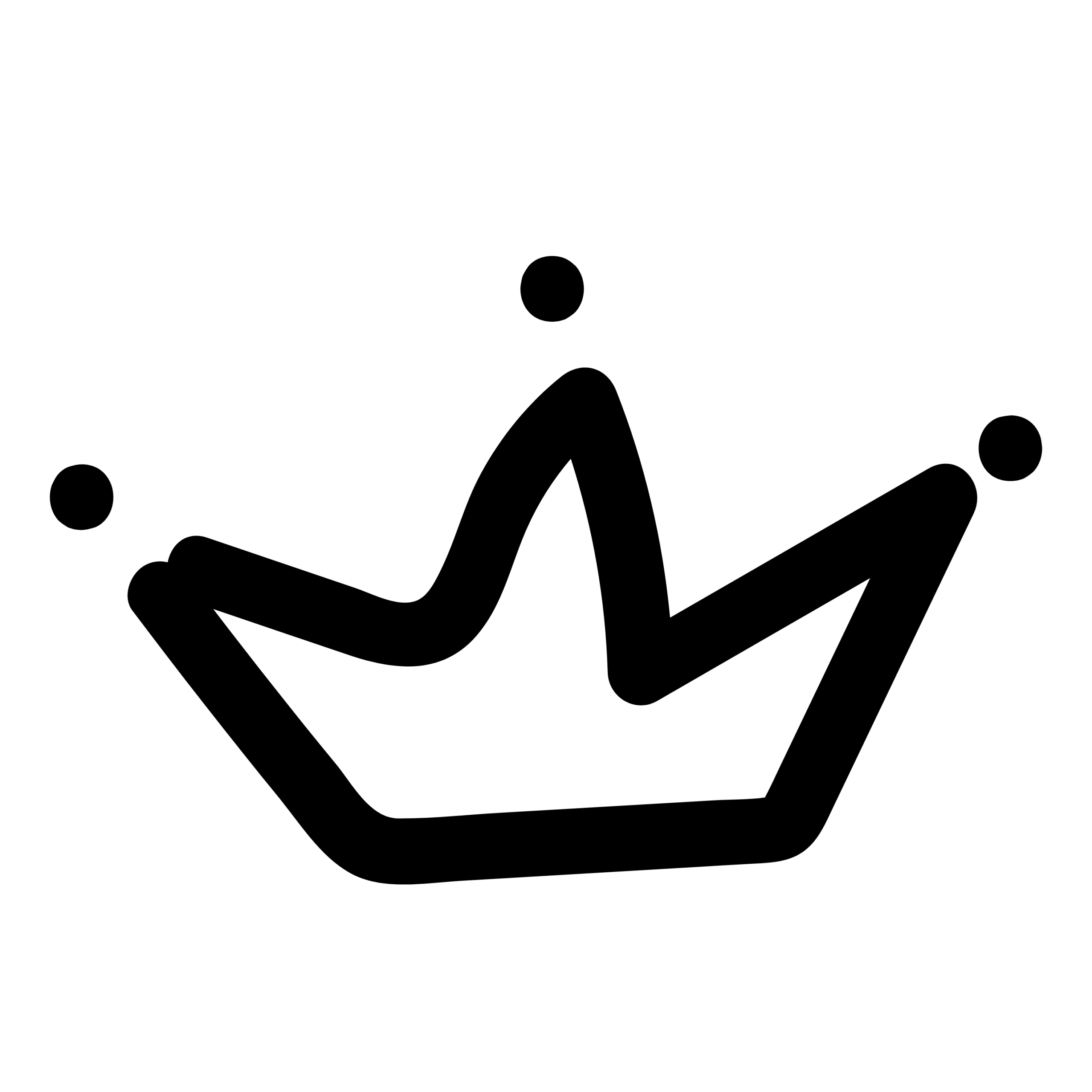 Black crown with a transparent background for graphic use.
