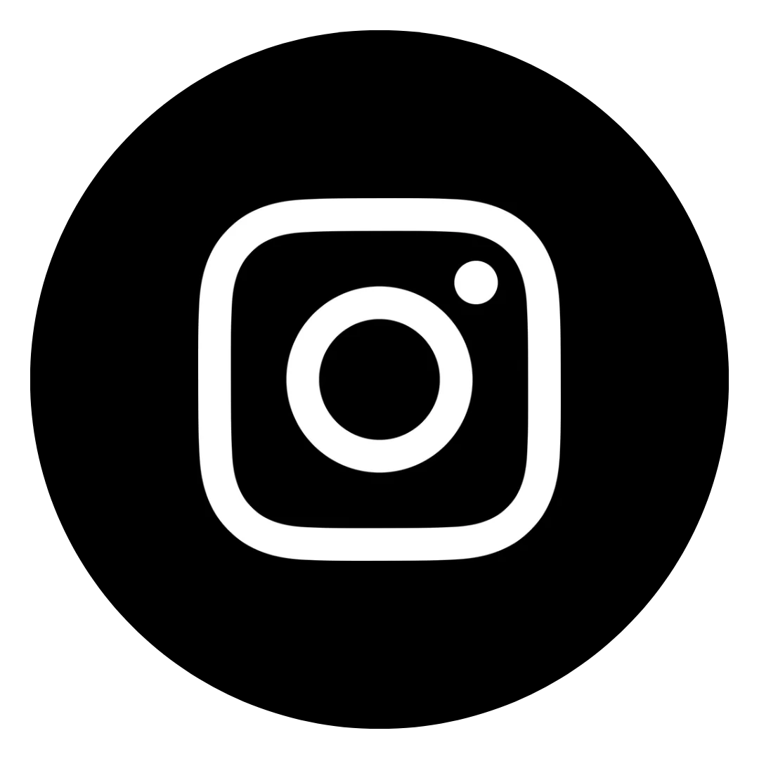 Black and white Instagram logo in transparent PNG format.