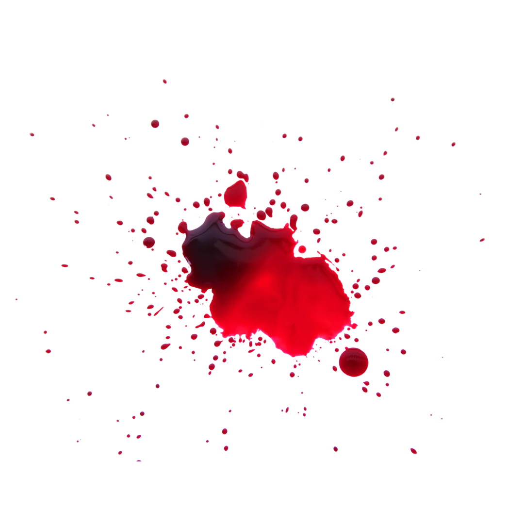 Transparent PNG of a blood splatter clipart design.