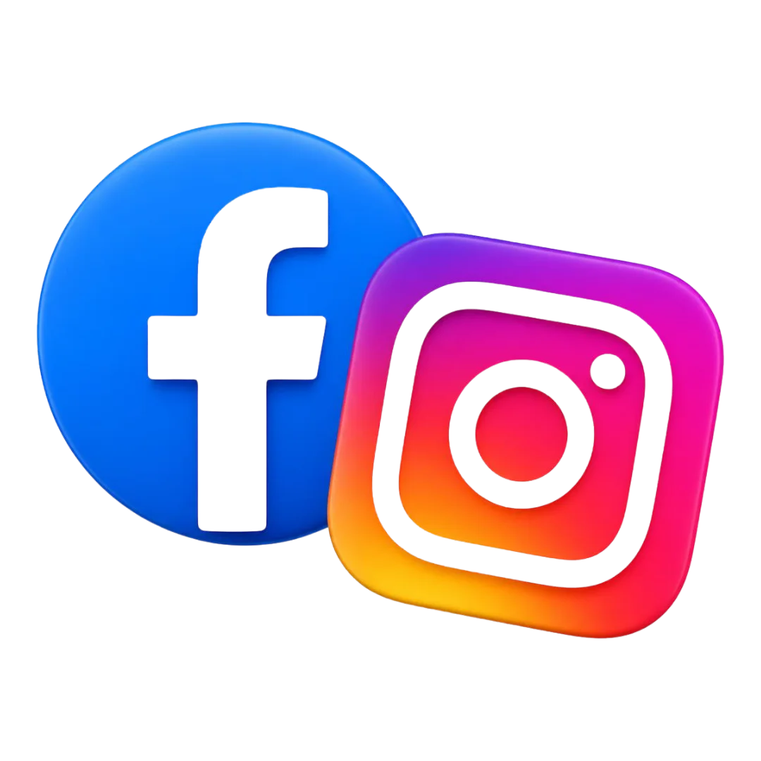 Transparent Facebook Instagram logo PNG available for free download.