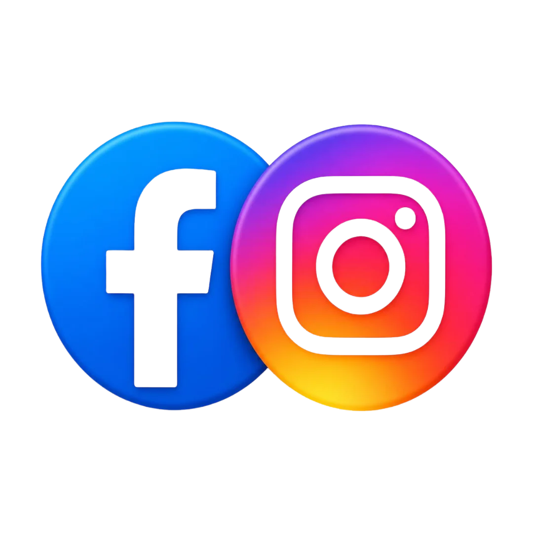 Transparent PNG of the Facebook and Instagram logos combined.