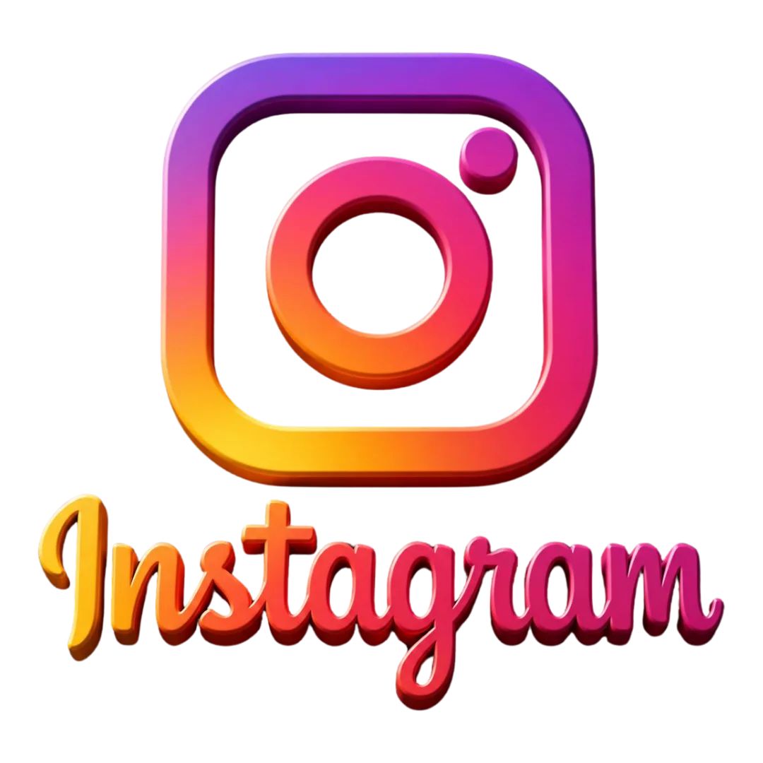 Instagram 3D logo in transparent PNG format for download.